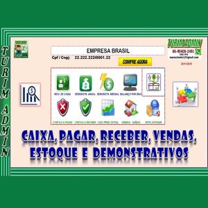 CONTROLE FINANCEIRO, ESTOQUE, VENDAS, CAIXA, DEMONSTRATIVO ANUAL, MÊS A MÊS, Contas a Pagar, Receber e Lucro R$ 190,00